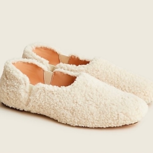 NIB J Crew faux shearling flat COMFY